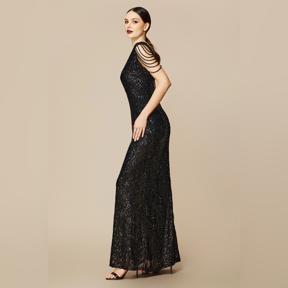 BABEYOND Embellished Sequin Asymmetric Dress Size Medium NWT - Picture 3 of 13